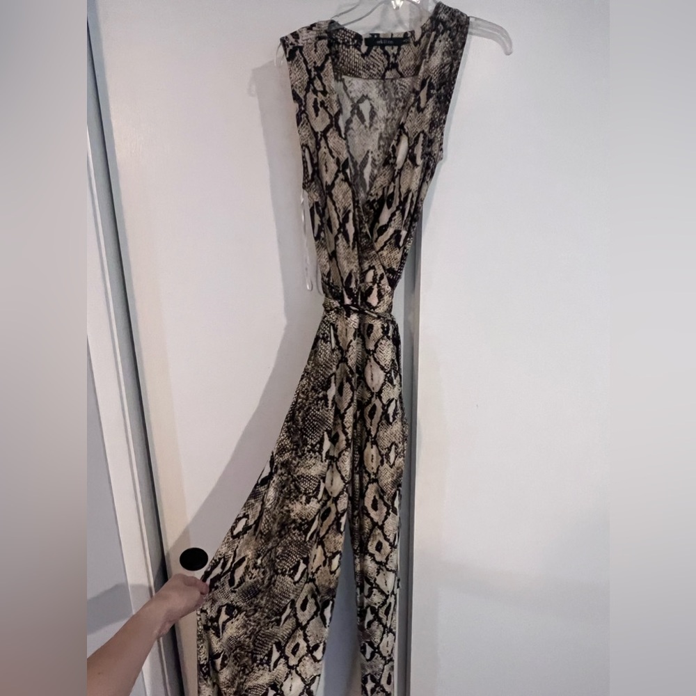 Snakeskin jumpsuit.